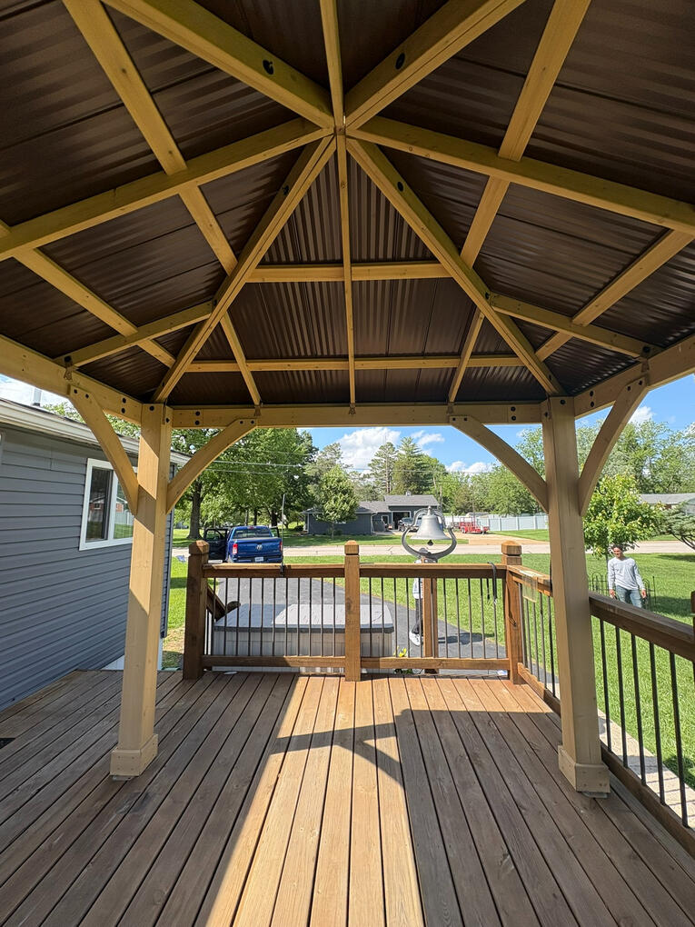 This client and his wife took on the challenge of assembling the frame themselves, but reached out for a little help finishing the roof. We were happy to step in and help bring their project across the finish line!